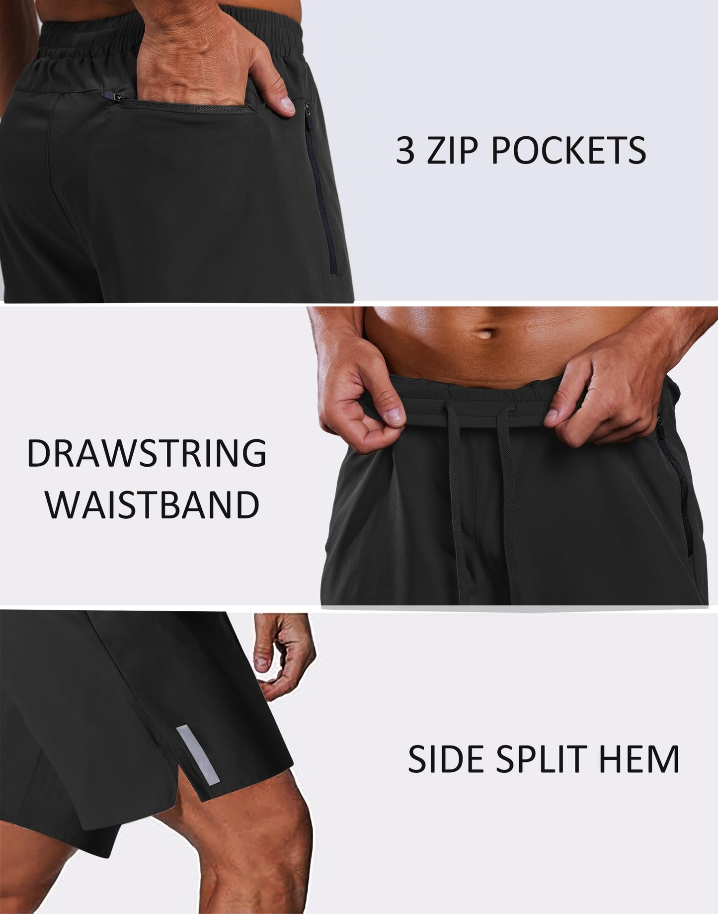 COOFANDY Mens Workout Athletic Shorts 7 inch Inseam Quick Dry Hiking Shorts Men Lightweight Sports Gym Shorts Running