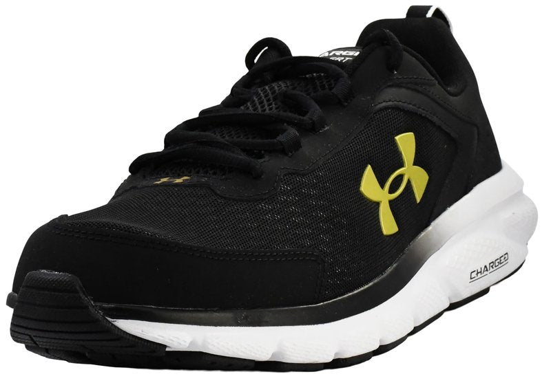 Under Armour Men's Charged Assert 9 Running Shoe, Black/White/Gold,11