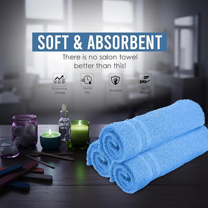 Hand Towels Light Blue Economy Salon Towels