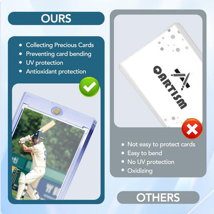 ZENOWICK 16ct Magnetic Card Holders, 35pt One Touch Card Holder, U-V Protection Hard Plastic Case for Trading Cards, Display Case for Sports, Baseball, Football, Game Cards