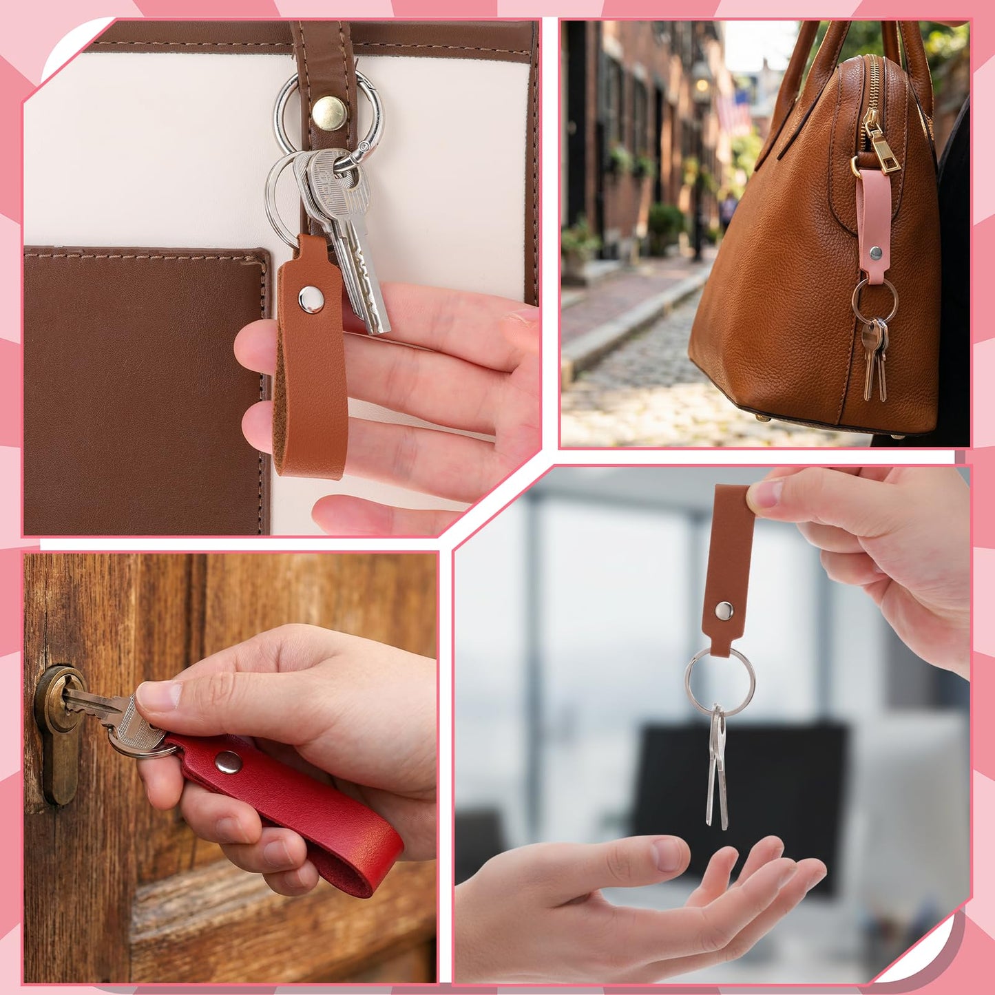 100 PCS Leather Keychains Blank Bulk PU Leather Keychain Blanks Bulk PU Leathers Laser Engraving Keychains with Key Rings, Wristlet Strap for Keys for Car Home Women Men DIY Supplies Gifts(10 Colors)