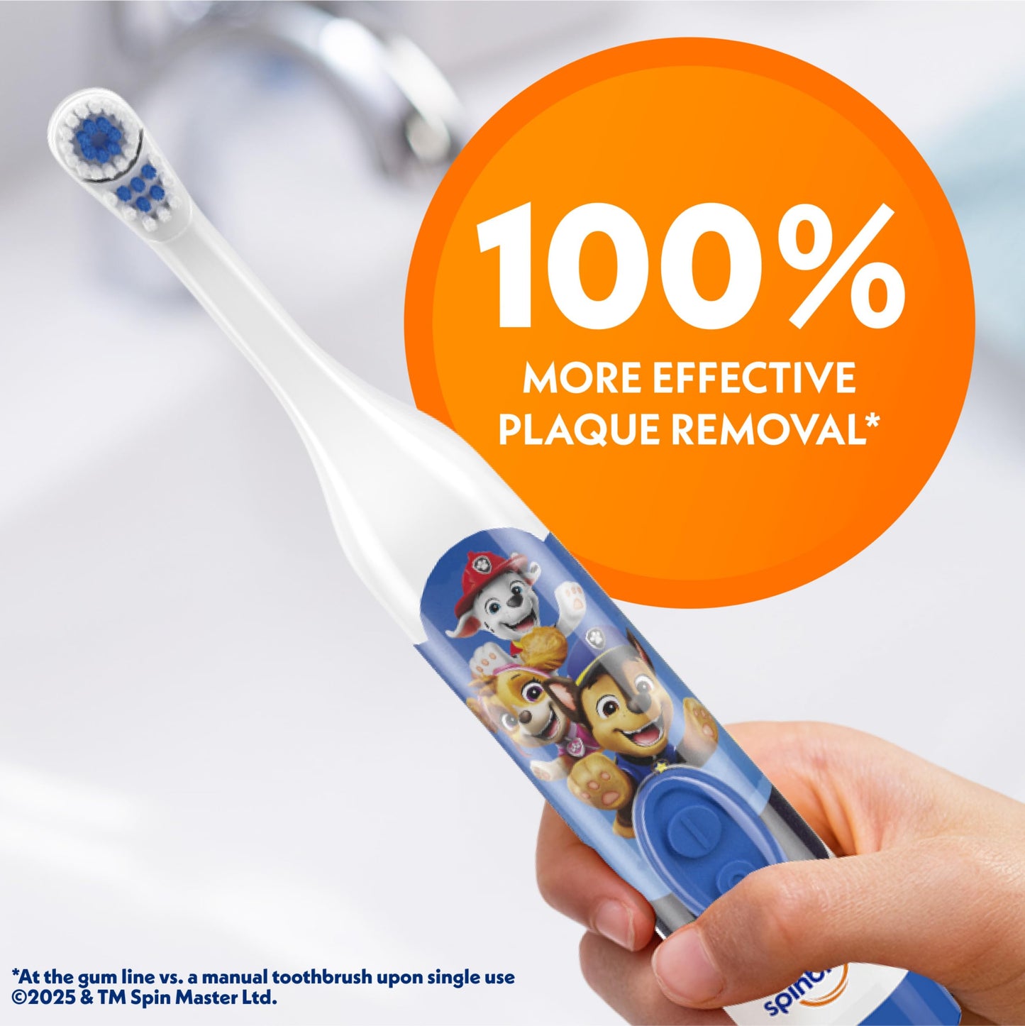 Spinbrush PAW Patrol Kid’s Electric Battery Toothbrush, Soft, 1 ct, Character May Vary