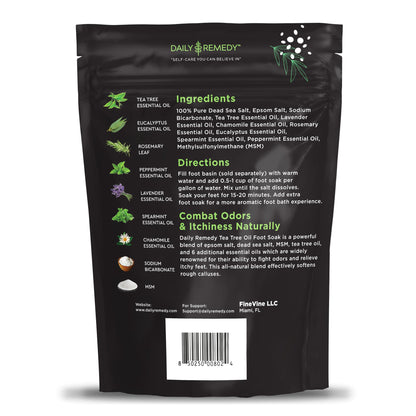 Tea Tree Oil Foot Soak with Epsom Salt - Made in USA - 16 Ounces
