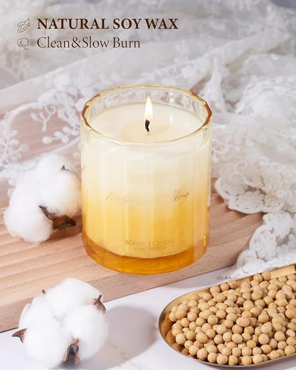 M&SENSE Nostalgic Pudding Scented Candles 10.6oz 60 Hours Burn Natural Soy Wax Long Lasting Slow Burning for Home, Sweet Candles Luxury Gifts for Women Men