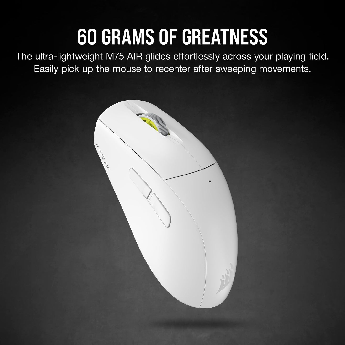 Corsair M75 AIR Wireless Ultra Lightweight Gaming Mouse – 2.4GHz & Bluetooth – 26,000 DPI – Up to 100hrs Battery – iCUE Compatible – Black