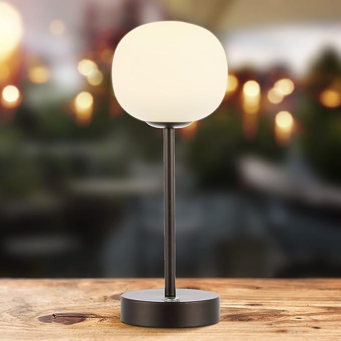 JONATHAN Y JYL7108B Natalia 12.25" Bohemian Farmhouse Iron Rechargeable Integrated LED Table Lamp Contemporary Bedside Desk Lamp for Bedroom Living Room Office, Oil Rubbed Bronze/White