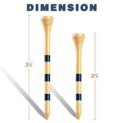 CHAMPKEY Premium Bamboo Golf Tees 170 Pack - 120 Pcs Long Tees with 50 Pcs Short Tees Assorted Pack - Friendly Biodegradable Material Golf Tee（2-3/4"）