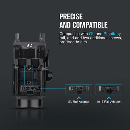 OLIGHT Baldr S 800 Lumens Compact Rail Mount Weaponlight with Green Beam and White LED Combo, Magnetic USB Rechargeable Tactical Flashlight with 1913 or GL Rail, Battery Included (Desert Tan)