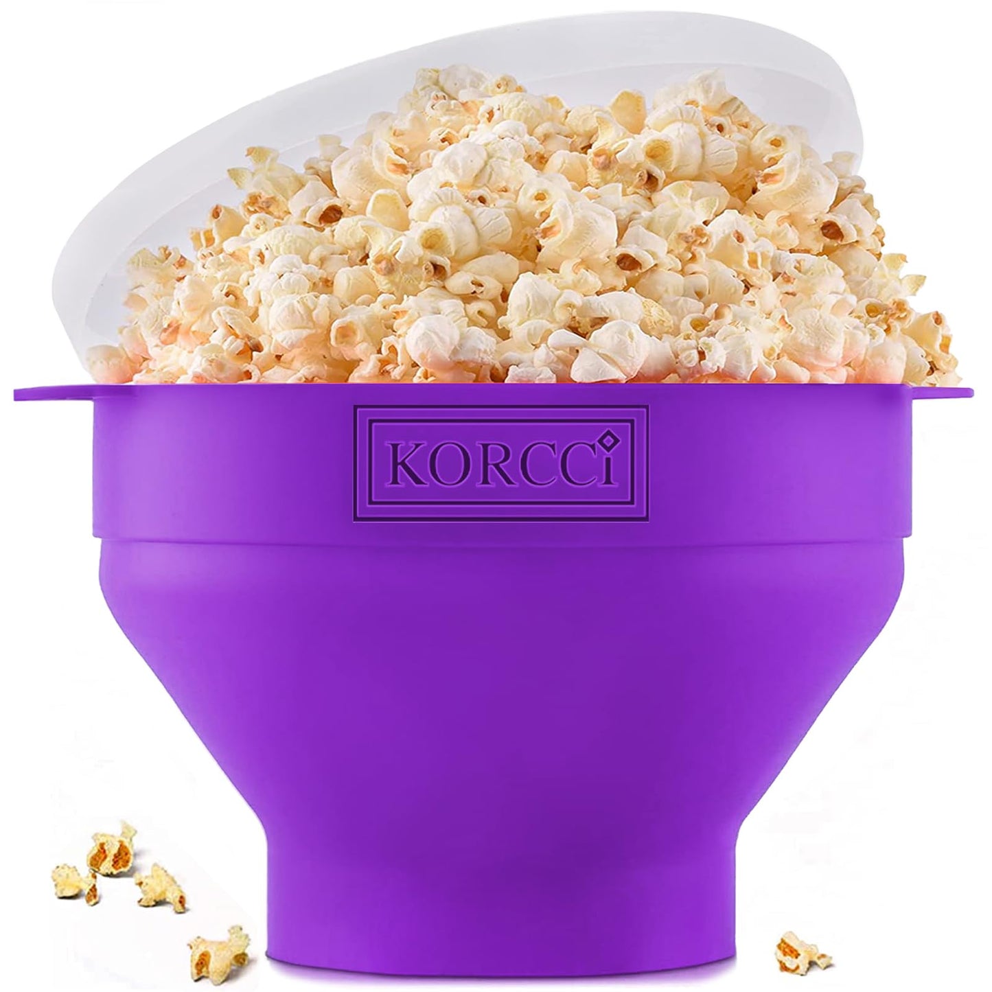 The Original Korcci Microwaveable Silicone Popcorn Popper, Microwave Popcorn Popper, Collapsible Microwave Popcorn Maker Bowl, No Oil Required, Use In Microwave, Dishwasher Safe (Blue)