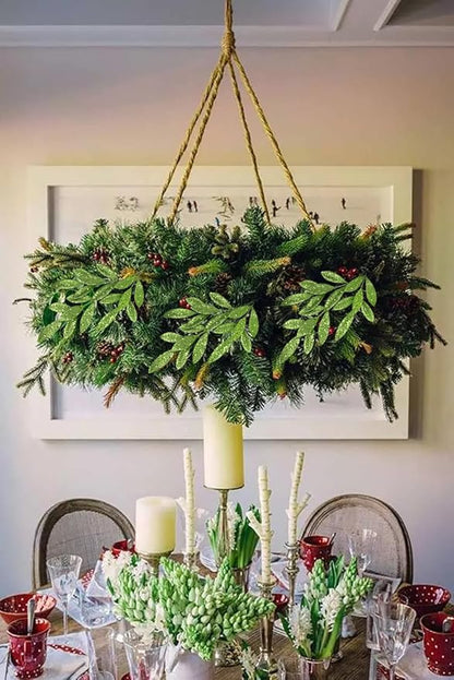 DILATATA 6Pcs Christmas Glitter Leaves Bay Leaves Spray 24" Artificial Green Bay Leaf Picks Sprays Giltter Stems for Halloween Centerpiece Christmas Home Decor Home Decor - Green