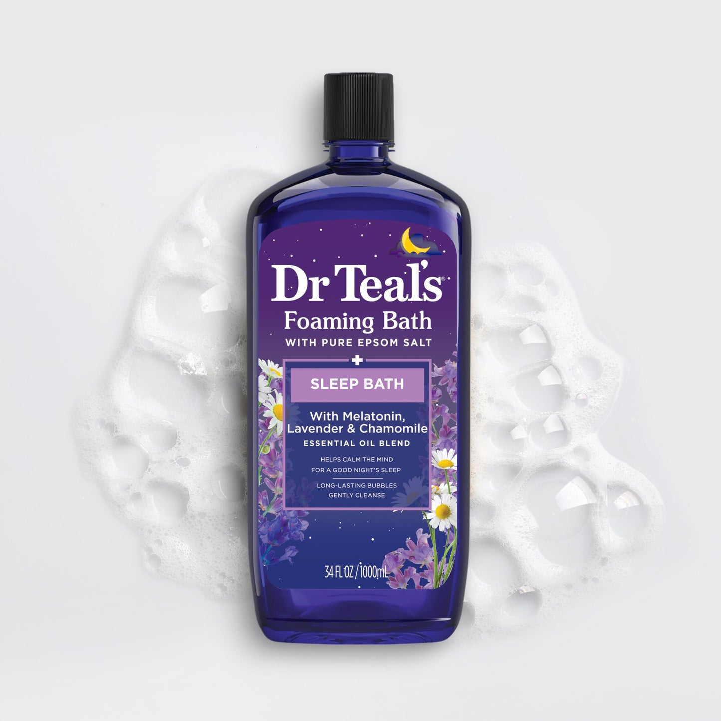 Dr Teal's Foaming Bath with Pure Epsom Salt, Relax & Relief with Eucalyptus & Spearmint, 34 fl oz (Pack of 2)