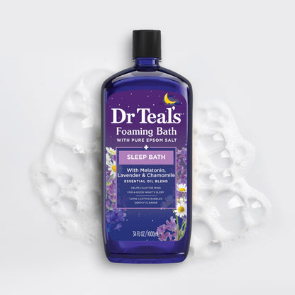 Dr Teal's Foaming Bath with Pure Epsom Salt, Relax & Relief with Eucalyptus & Spearmint, 34 fl oz (Pack of 2)