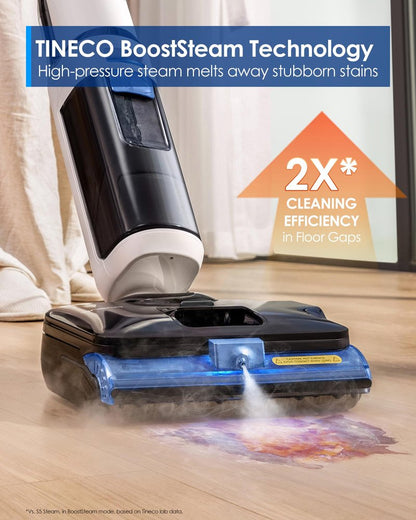 Tineco Corded 3-in-1 Wet Dry Vacuum Mop with Steam Function, FLOOR ONE S6 Stretch Steam, Tineco BoostSteam, 320℉ High-temp Steam Cleaning, 180° Lay-Flat, Anti-Tangle Design, One-Touch Self-Cleaning