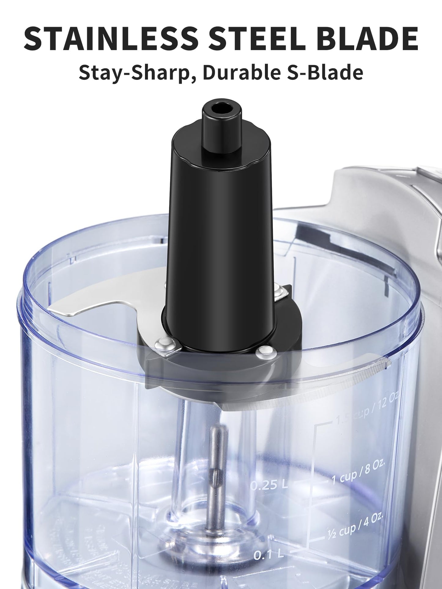 Reemix 1.5-Cup One-Touch Electric Food Chopper, 100W Mini Food Processor Meat Grinder, Mix, Chop, Mince and Blend Vegetables, Fruits, Nuts, Meats, Stainless Steel Blade (Black)