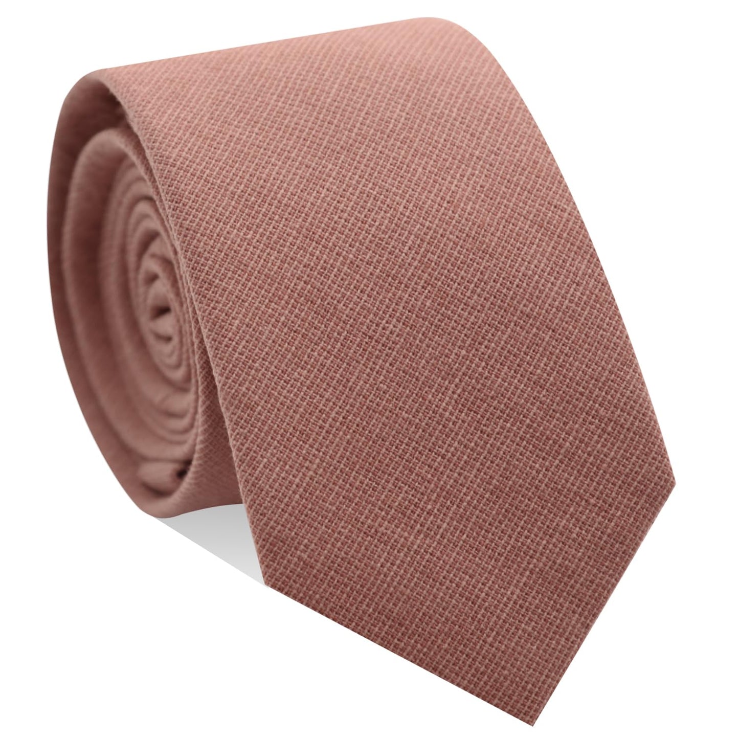 Luckyvestir Skinny Ties for Men 2.5'' Cotton Tie Solid Color Neckites for Wedding Business Graduation Party