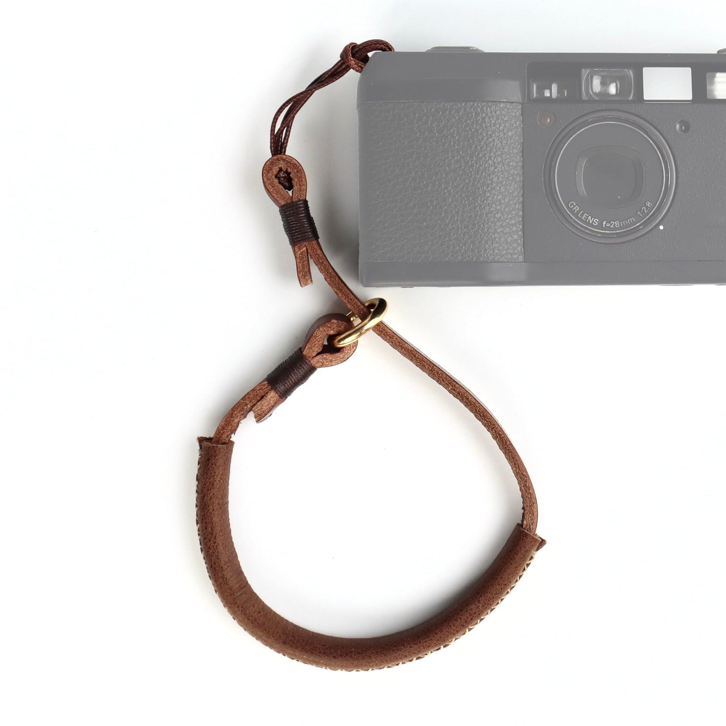 SNLxStudioz Leather Camera Wrist Strap - Handmade Top-Grain Hand Strap for Ricoh GR III/IIIx, Fuji X100VI/V, Sony RX100 VII - Thin Vintage Film Camera Cuff for Street Photography