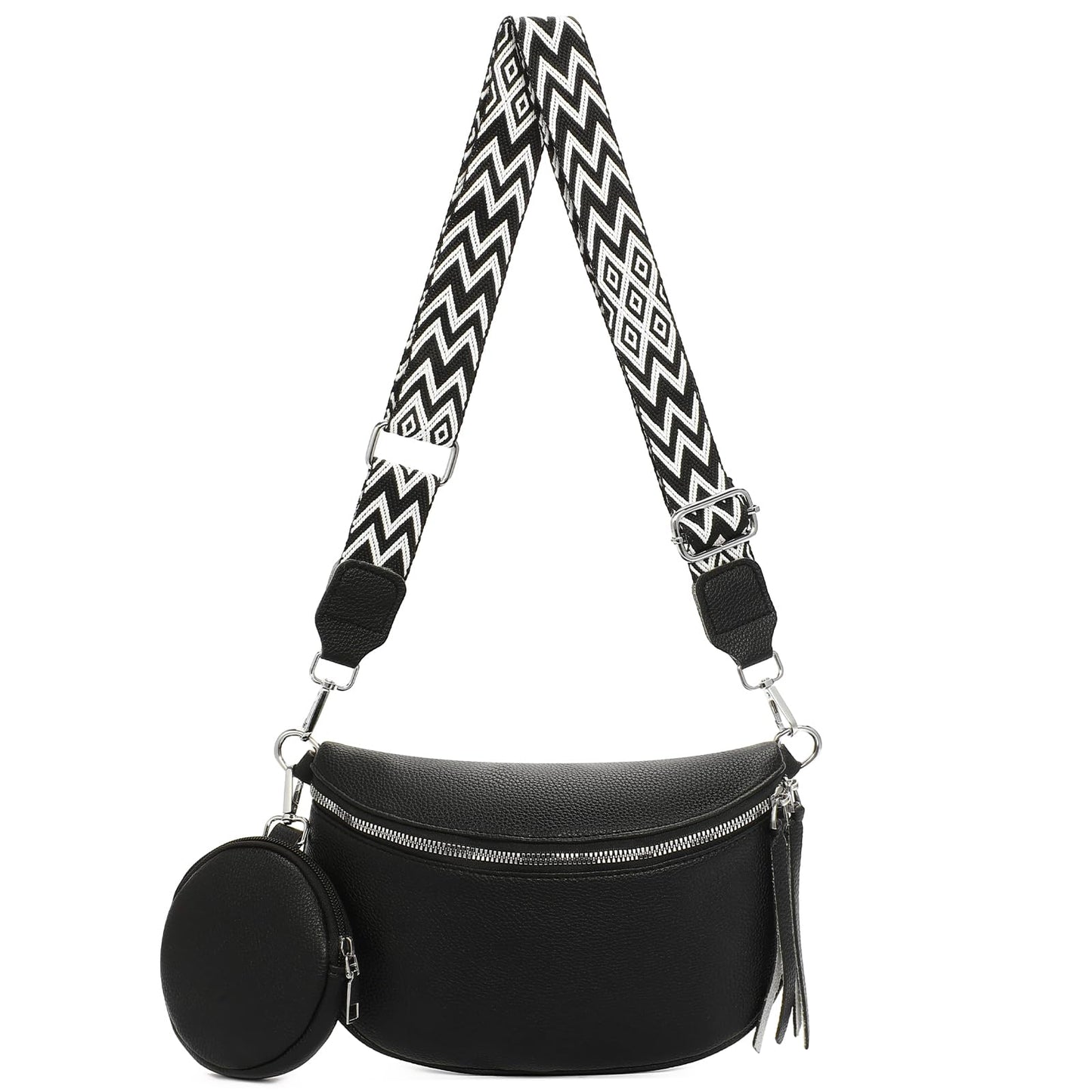 GAEKEAO Crossbody Bag for Women Bum Bag Belt Purse Spacious Handbags Vegan Leather Fanny Packs With Shoulder Strap