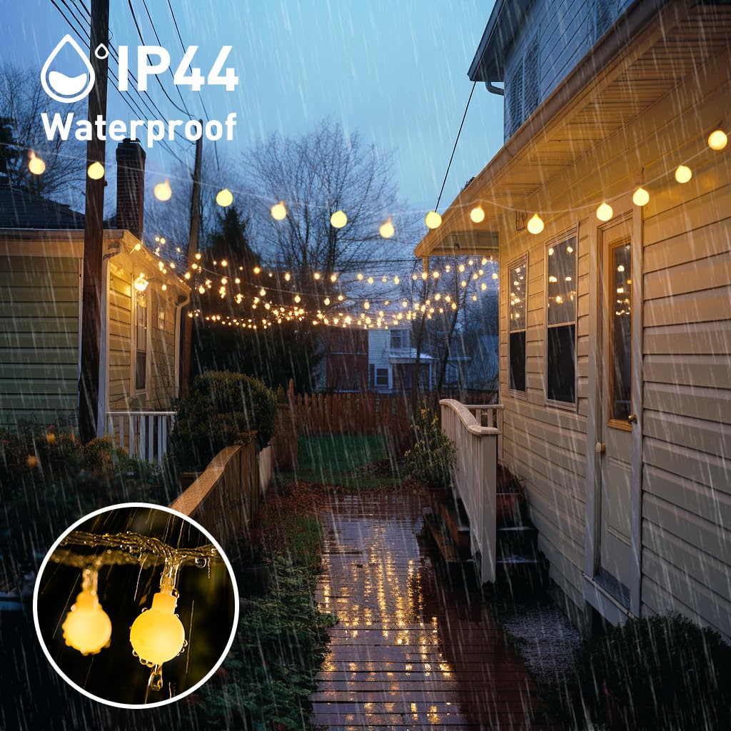 JMEXSUSS 100 LED Connectable Globe String Lights Indoor Bedroom, 33ft Warm White Christmas String Lights Plug in with Remote, 8 Modes Hanging Fairy Lights Outdoor for Room Classroom Dorm Party Decor