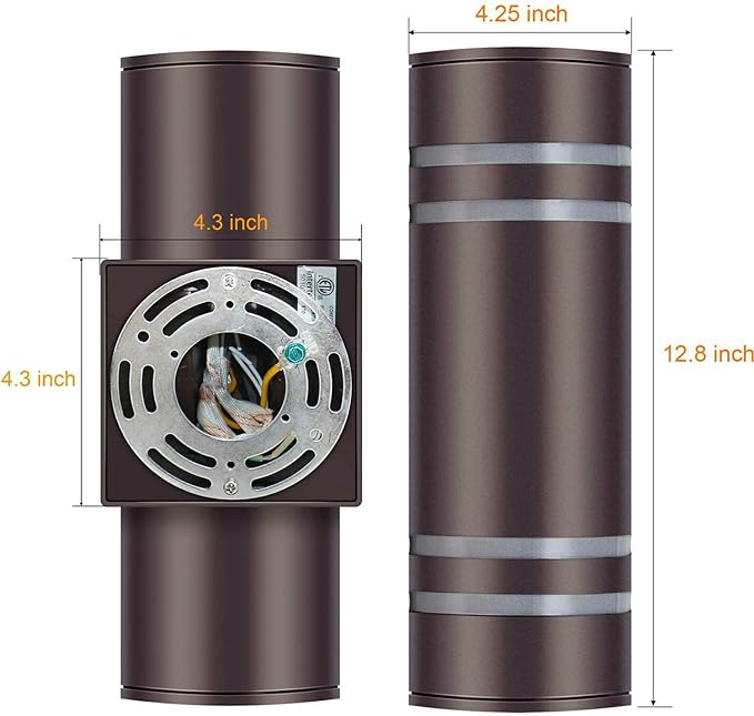 Outdoor Wall Lights Exterior, Modern Outside Sconce Wall Lighting, Exterior Light Fixture Wall Mount Oil Bronze Cylinder, Up Down Outdoor Lights for Garage, House, Porch