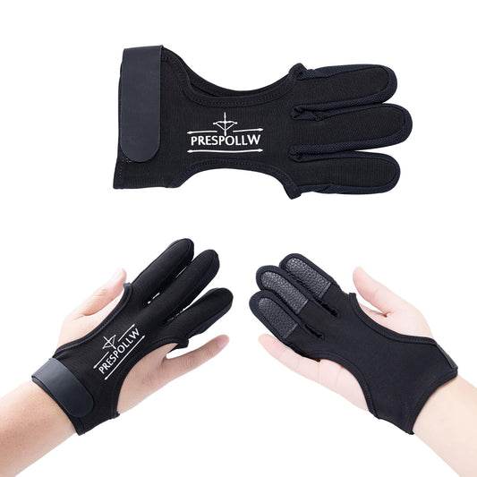 Prespollw Archery Glove Three-Finger Guard – Protective Shooting Glove for Men & Women, Ideal for Recurve & Compound Bow Hunting and Target Practice (X-Large)