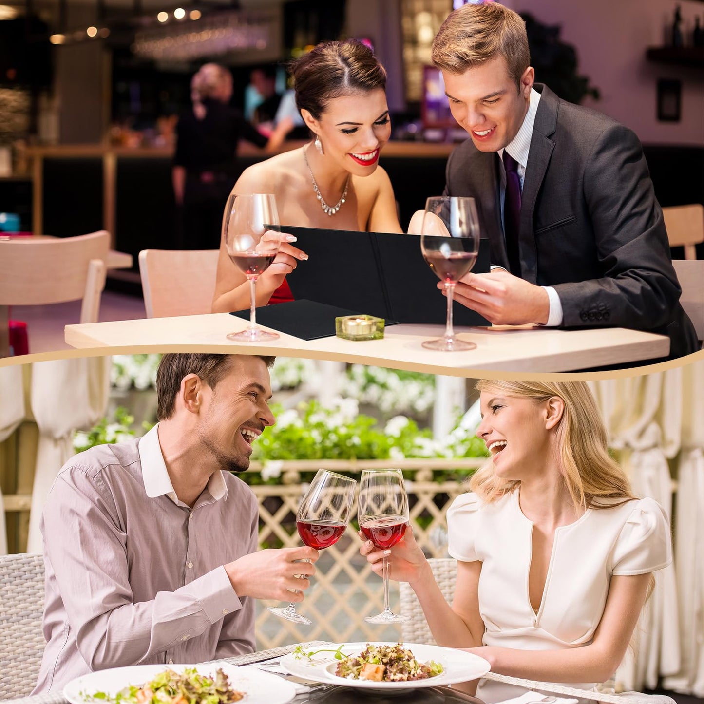 Skyygemm 24 Pcs Leather Menu Covers Holders for 8.5 x 11 Inches, Waterproof Double View Leather Dinner Menu Holder Covers for Restaurant, Hotel, Bar