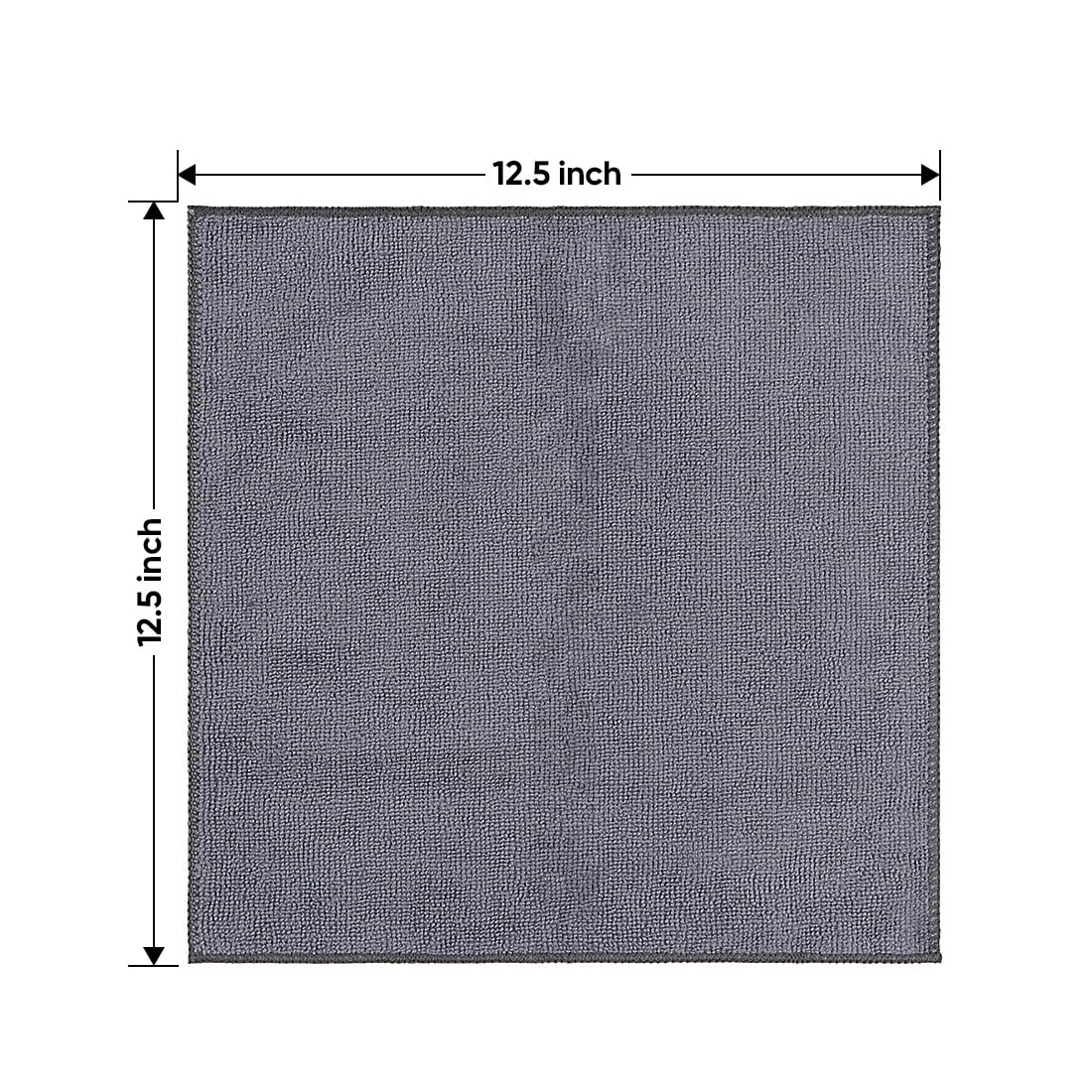 HOMEXCEL Microfiber Cleaning Cloth 12 Pack, 12.5 x 12.5 inch Microfiber Towels for Cars, Ultra Absorbent Car Washing Cloth, Lint Free Streak Free Cleaning Rags for Car, Kitchen, and Window (Grey)
