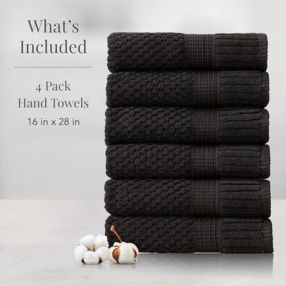 NY Loft 100% Cotton Hand Towel 6 Pack Hand Towel Set | Super Soft & Absorbent