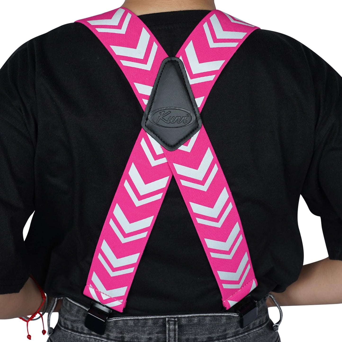 KUNN Safety Reflective Suspender Safety High Visibility Women Work Suspender,Pink