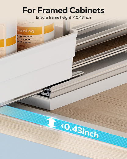 Nieifi Spice Organization for Cabinet-Vertical Spice Rack Pull Out-Spice Rack Organizer for Cabinet-4-1/3 inch Wide-Seasoning Kitchen Organizer-4.3" W x 10.6" D x 8.7" H-2 Pack-2 Tier