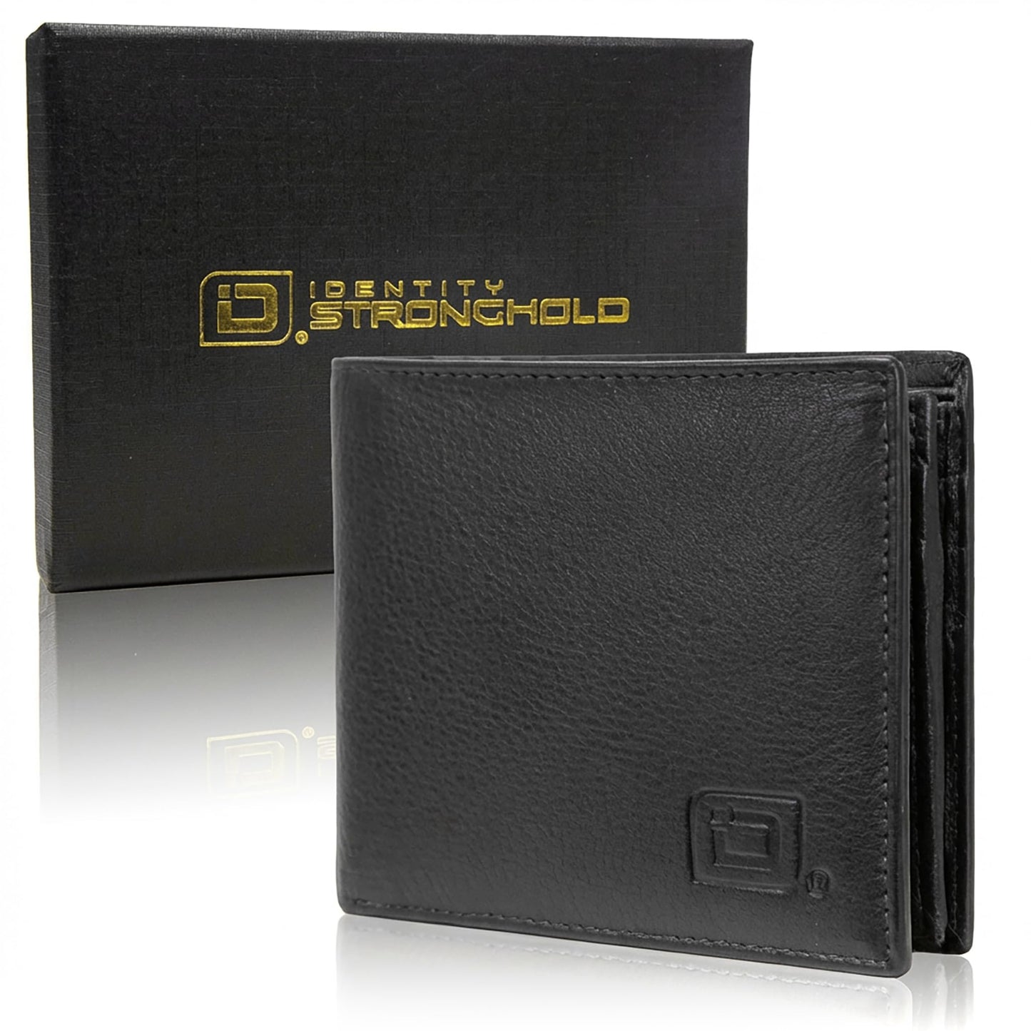 ID Stronghold Extra Capacity Bifold Wallet for Men - RFID Blocking Genuine Leather Wallet