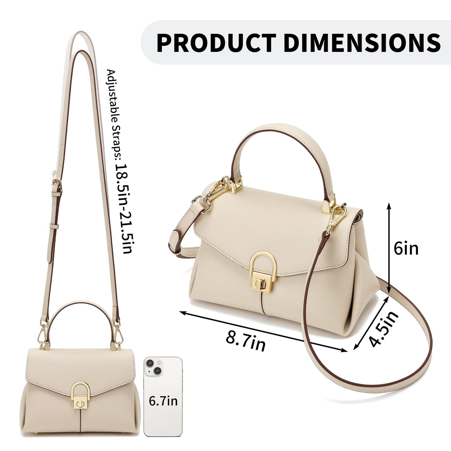 Top Handle Bag Small Purses and Handbags for Women Fashion Leather Shoulder Bag,Purses for Women,Metal Button Lock.