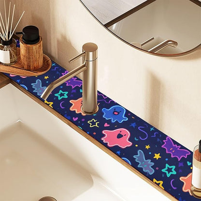 Kitchen Sink Splash Guard 2 PCS 14.7 Inch Sink Faucet Mat Splash Guard