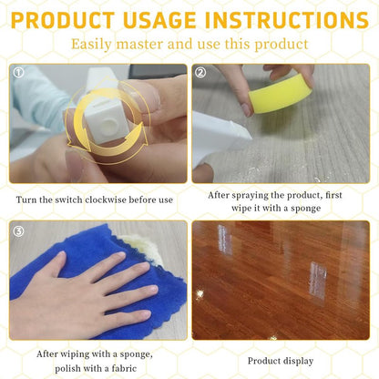 Beeswax Wood Polish Spray – Natural Beeswax Furniture Polish & Wood Cleaner, Multi-Purpose Wood Care Spray for Cabinets, Tables & Floors, Restores Shine & Protects Surface (1 Pack)