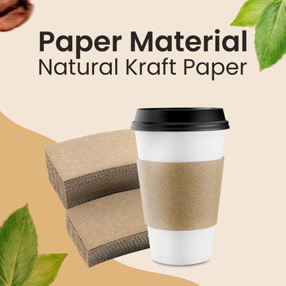 Homelance Coffee Sleeves 900 Pcs – Corrugated Brown Kraft Paper Cups Sleeves Fit 12oz, 16oz, 20oz, 22oz & 24oz Cups – Recyclable & Disposable – Perfect for Hot Drink in Cafes & Offices (Pack of 900)
