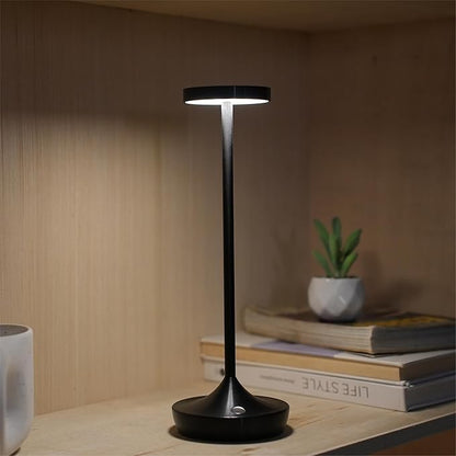 2 Pack Cordless Table Lamps, Battery Operated LED Desk Lamp, 3-Color Stepless Dimming, Portable & Waterproof, for Restaurants, Bedrooms, Bars, Outdoor Parties, Camping, and Cafes (2Pack Black)