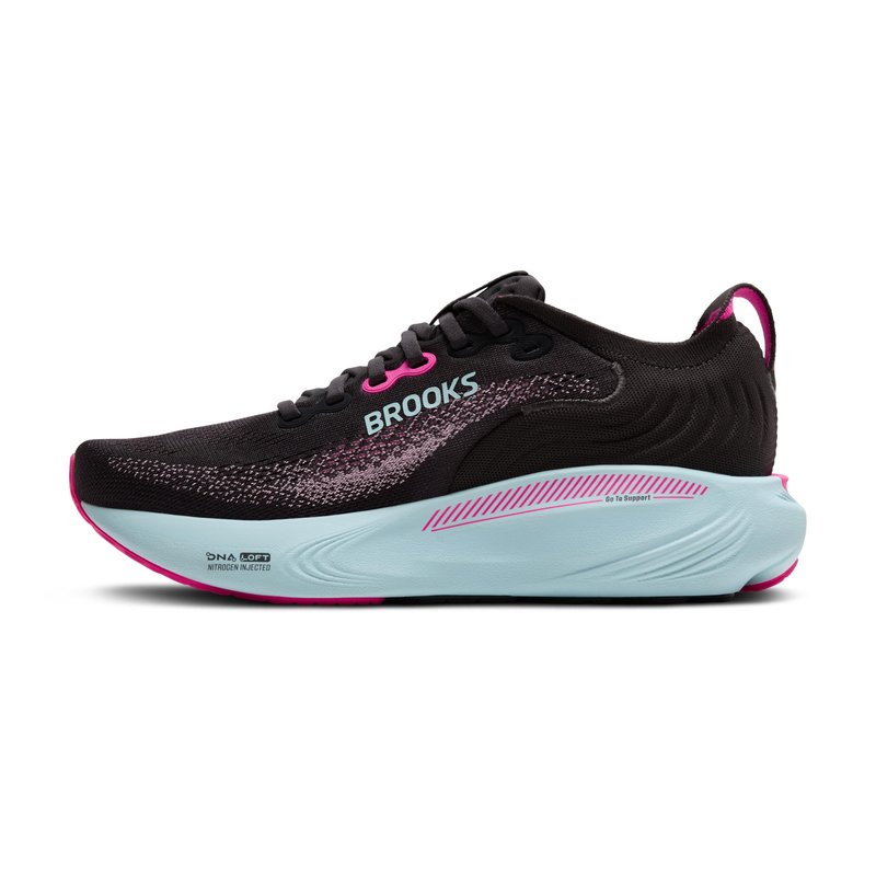 Brooks Women’s Adrenaline GTS 25 Supportive Running & Walking Shoe - Black/Cyber Pink/Iced Aqua - 6 Medium