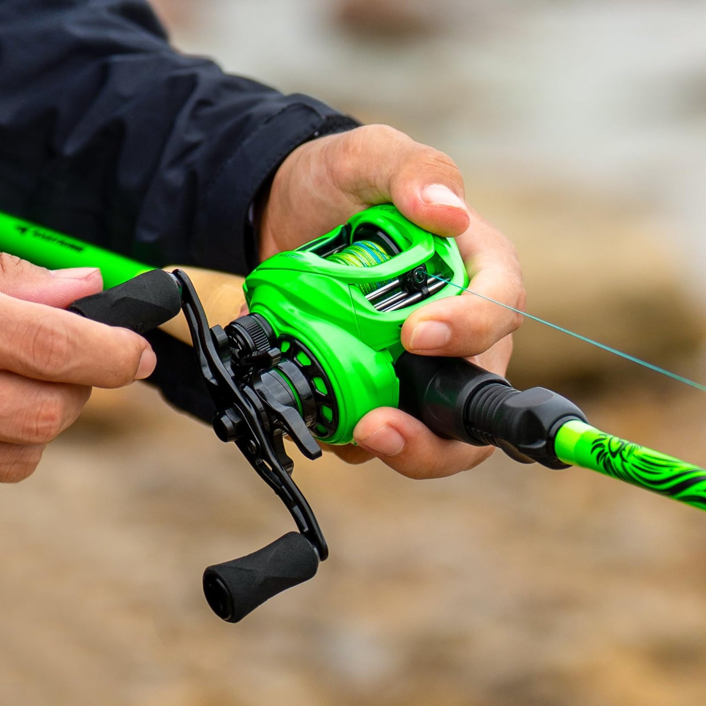 KastKing Zephyr Dual-tip Rod Casting Reel Combo, 6ft ML & M, Left Handed Reel, Green