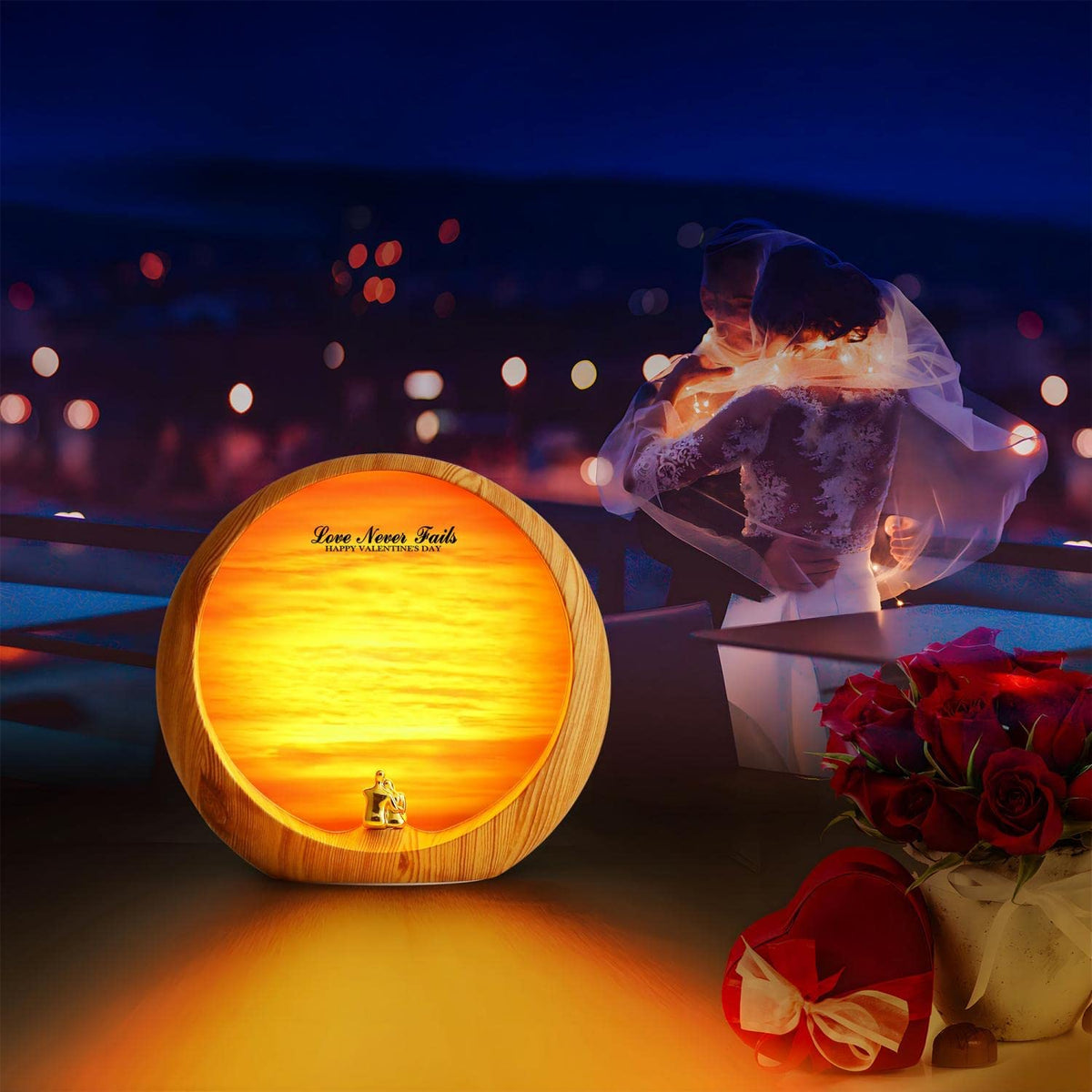 mamre Golden Sunset Lamp Gifts Idea for Anniversary Valentine’s Birthday Mother's Day Home Decoration Unique Table Lamp Gift