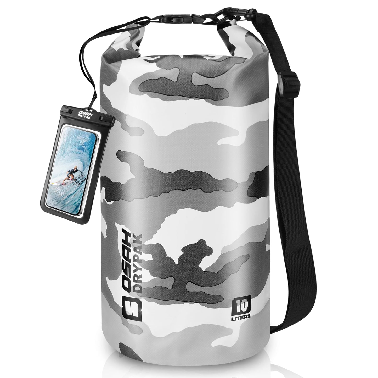Waterproof Dry Bag, 5L/10L/20L/30L/40L Roll Top Lightweight Storage Backpack with Phone Case for Women & Men, Floating Waterproof Sack for Travel, Swimming, Kayaking, Paddle Board, Camping & Beach