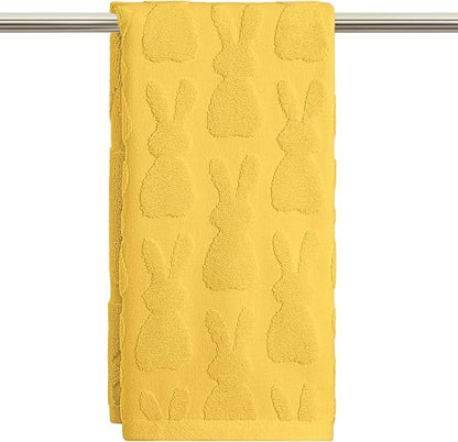 Artoid Mode 1 Pc Yellow 3D Rabbit Jacquard Easter Hand Towels
