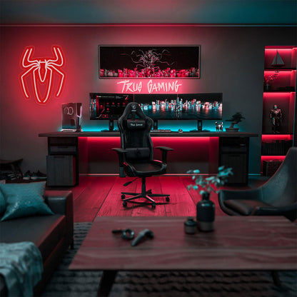 Spider Neon Sign Lamp - 10 Level Dimmable Spider Wall Decor Night Light with USB Power for Boys Room, Bedroom, Gaming Room, Anime Neon Sign, Happy Birthday Gift for Kids and Boyfriend