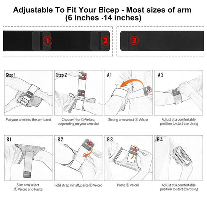 Running Armband with Earphone Bag Cell Phone Armband for iPhone 17 16 15 Pro 14 Plus 13 11 XR, Galaxy S24/S10 Water Resistant Sports Phone Holder Case & Zipper Slot Car Key Holder for 6.7 inch Phone