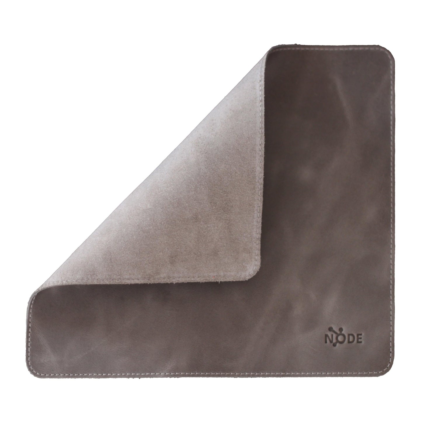 Node Leather | Genuine Leather Mouse Pad for Office & Home – Non-Slip Premium Leather Mouse Mat – Handmade, 9" X 10" Size, Cloudy Light Gray