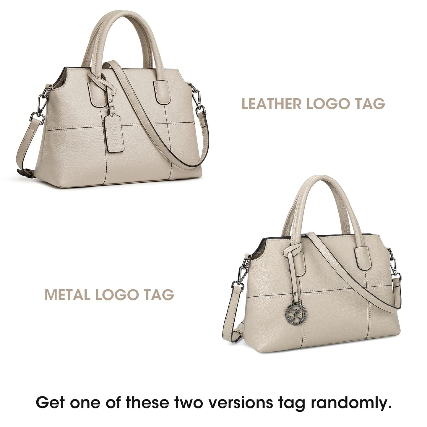 Kattee Genuine Leather Handbags for Women, Soft Hobo Satchel Shoulder Crossbody Bags Ladies Purses (Meduim)