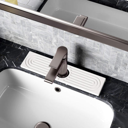 Stone Faucet Mat for Kitchen Sink, Diatomite Sink Protectors - Prevent Moisture Drying Stone Tray Fit Kitchen Counter & Bathroom Counter (White, 15.8" x 4")