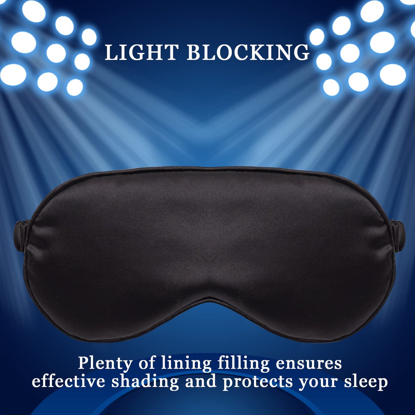 4 Pack Eye Mask for Sleeping Silky Soft Satin Blindfold Adjustable Strap Night Eye Cover for Women Men
