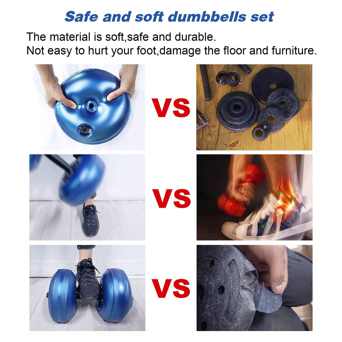 Water Filled Dumbbells Set - Water Filled Weights - Portable Travel Weights - Weights Adjustable Dumbbells - Portable Fitness Equipment - Strength Training - Fitness and Shaping