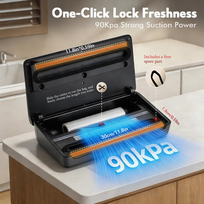 Vacuum Sealer for Food 90Kpa Powerful Vacuum Sealing Machine 7 in 1 Modes with Freshness Storage Bag Powerful Big Size (No pressing needed)