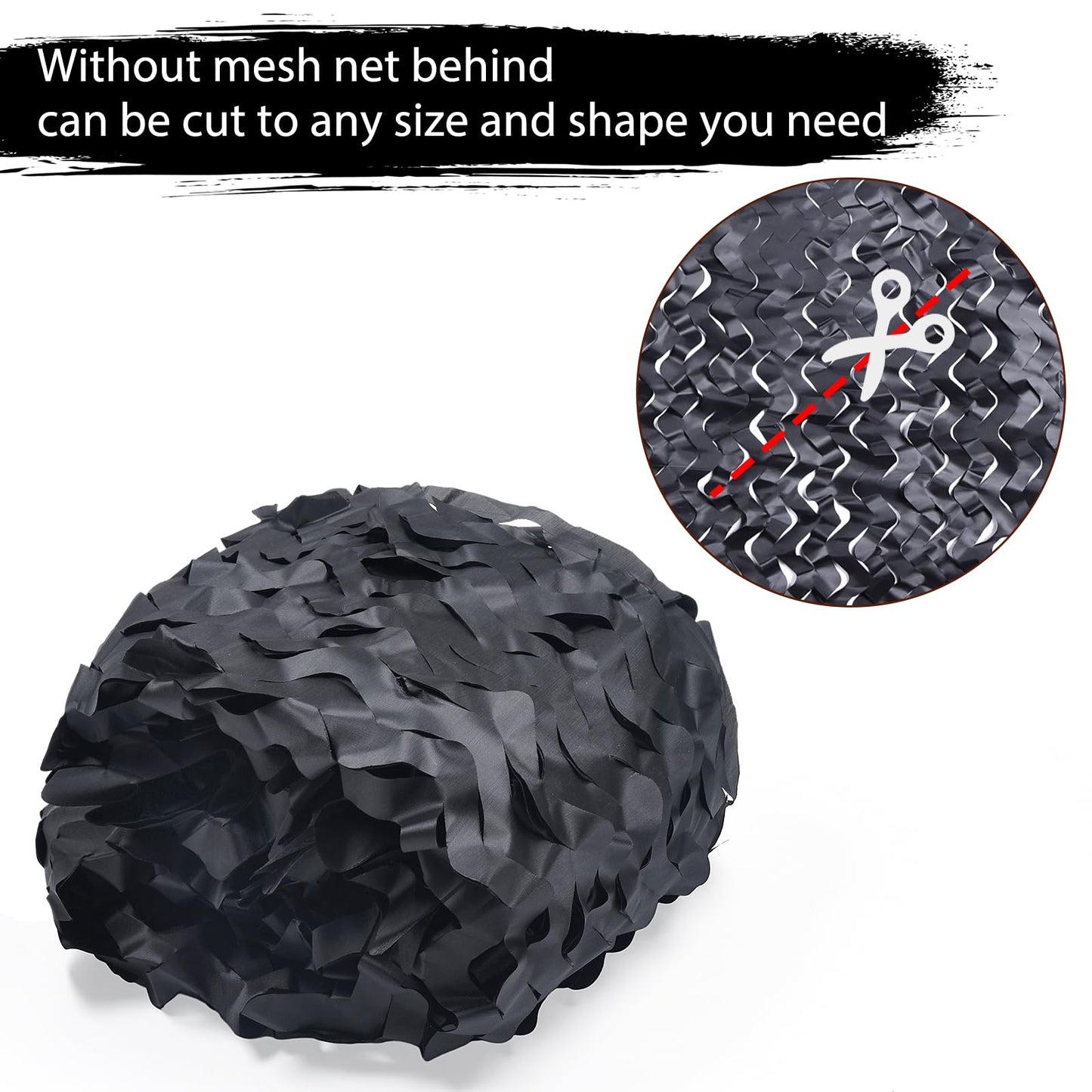 Yeacool Light Weight Camo Netting for Hunting Blind Burlap Camouflage Netting for Party Decor Outdoor Camping Deer Duck Tree Stand Car Cover (Black, 32.8ftx4.9ft, 10m*1.5m)