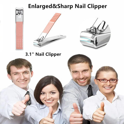 Manicure Set Nail Clipper Set Men Women Nail Clippers Toenail Fingernail Cutters Personal Care Tools Manicure Pedicure Tools with Travel Case Grooming Kit Present for Men Women Family Friends
